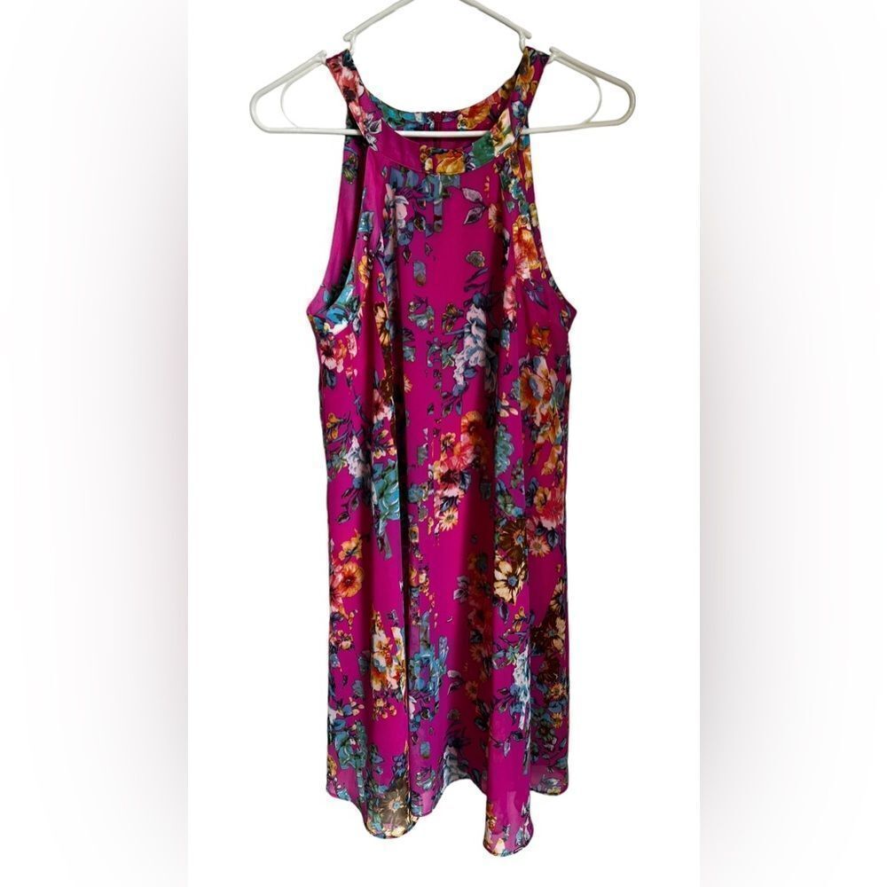 Betsey Johnson sleeveless pink floral swing dress‎